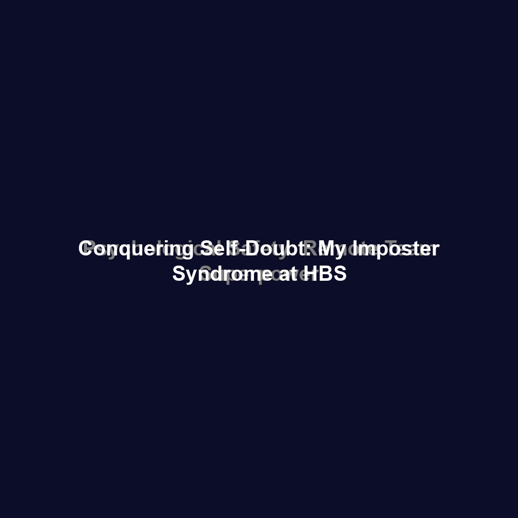 Conquering Self-Doubt: My Imposter Syndrome at HBS